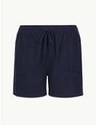 Marks & Spencer Curve Chino Shorts Navy