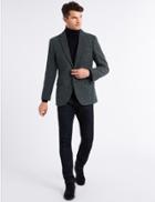 Marks & Spencer Pure Wool Navy Harris Tweed Tailored Jacket Navy