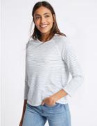 Marks & Spencer Striped Raglan Sleeve Round Neck T-shirt White Mix