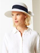 Marks & Spencer Grosgrain Bow Up Brim Sun Hat White Mix
