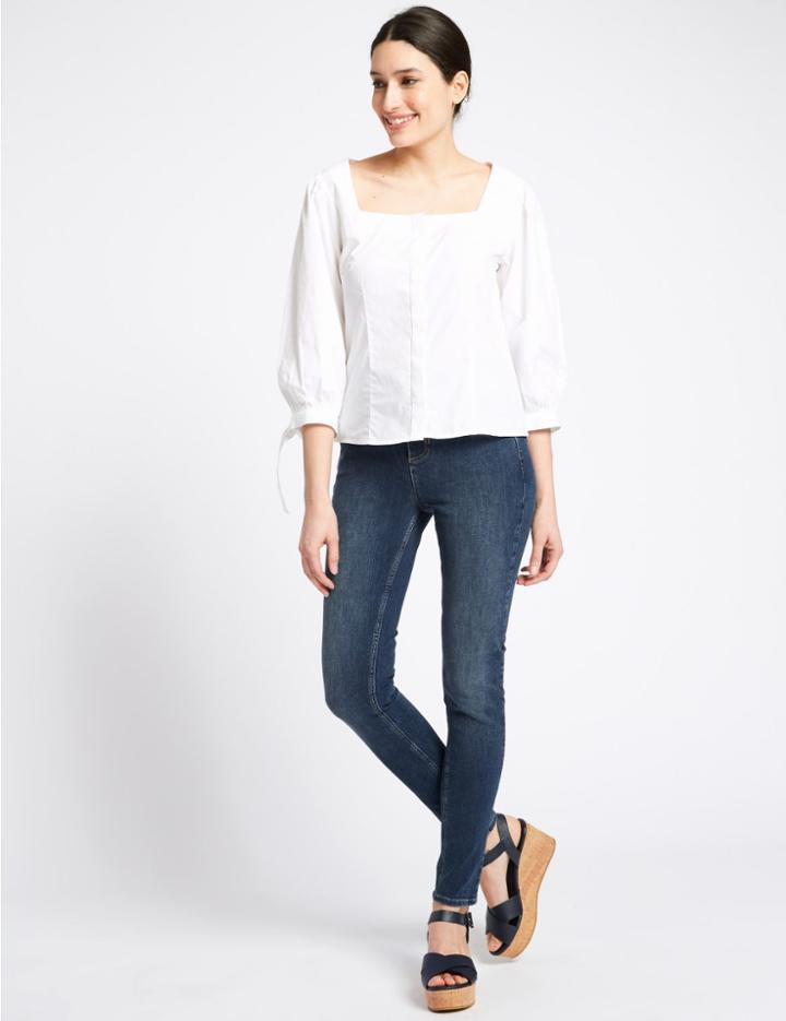 Marks & Spencer 360 Contour Roma Rise Skinny Leg Jeans Medium Blue