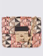 Marks & Spencer Faux Leather Twist Lock Bag Natural Mix