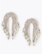 Marks & Spencer Crystal Arch Drop Earrings Silver Mix
