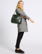 Marks & Spencer Faux Leather Chain Slouch Hobo Bag Dark Green