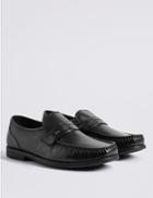 Marks & Spencer Extra Wide Leather Loafers With Airflex&trade; Black