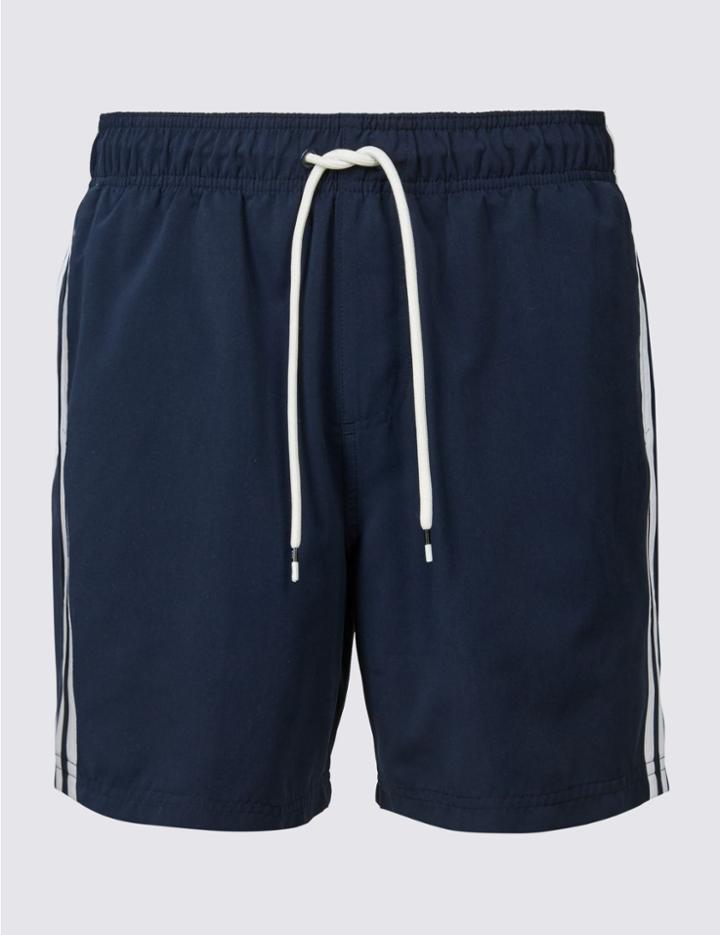 Marks & Spencer Striped Quick Dry Shorts Navy