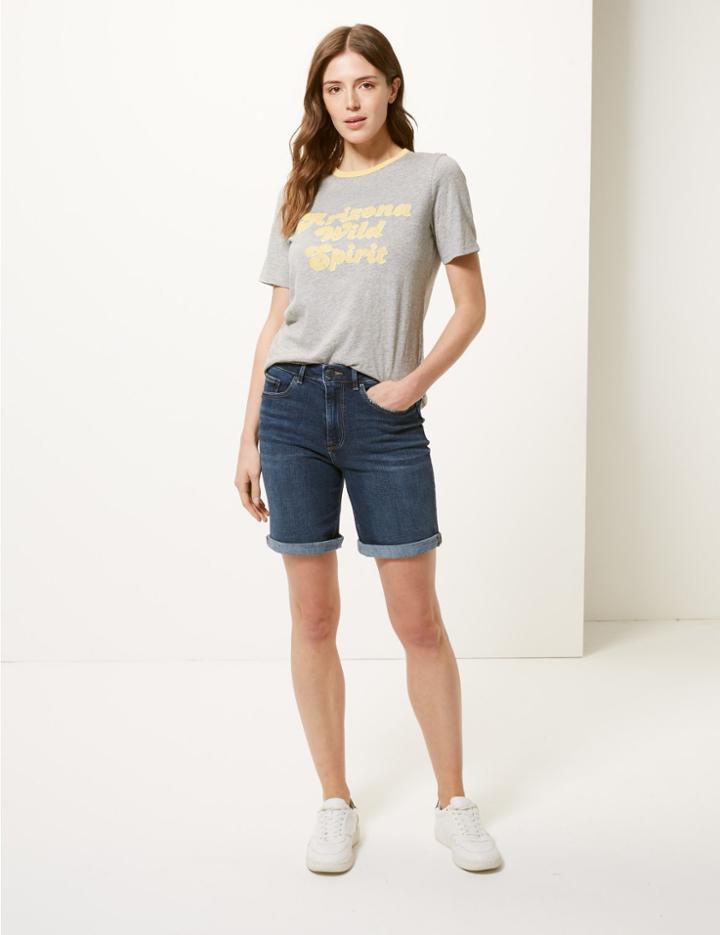 Marks & Spencer Boyfriend Shorts Dark Indigo