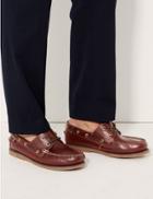 Marks & Spencer Leather Lace-up Boat Shoes With Freshfeet&trade;
