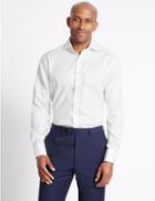Marks & Spencer Pure Cotton Easy To Iron Regular Fit Shirt White/white