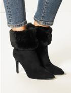Marks & Spencer Stiletto Heel Faux Fur Ankle Boots Black