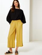 Marks & Spencer Wide Leg Cropped Trousers Honey