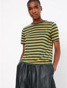 Marks & Spencer Striped Relaxed Fit T-shirt Yellow Mix