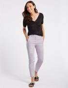 Marks & Spencer Cotton Rich Slim Leg 7/8 Trousers Pale Lavender
