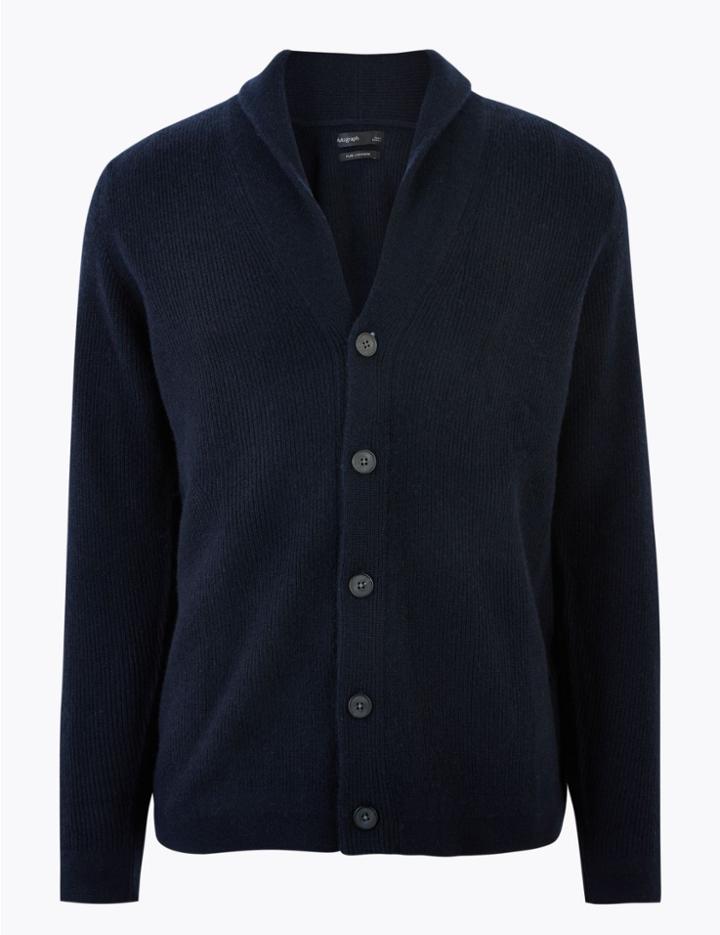 Marks & Spencer Pure Cashmere Cardigan Navy