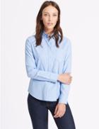 Marks & Spencer Pure Cotton Oxford Long Sleeve Shirt Chambray