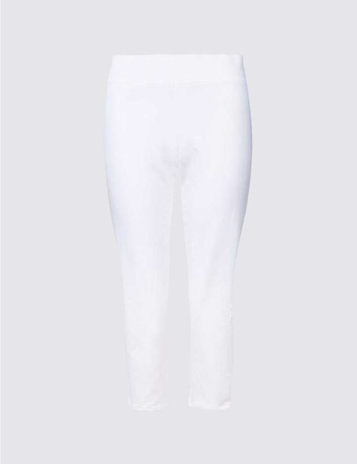Marks & Spencer Cotton Rich Cropped Joggers Soft White
