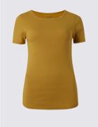 Marks & Spencer Pure Cotton Short Sleeve T-shirt Mustard