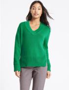 Marks & Spencer Cotton Blend V-neck Jumper Green