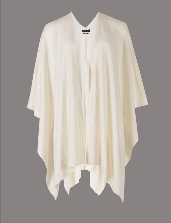 Marks & Spencer Pure Cashmere Stitch Wrap Cream
