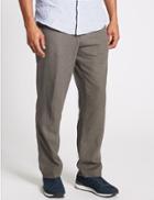 Marks & Spencer Regular Fit Linen Rich Trousers Mocha
