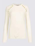Marks & Spencer Cashmilon&trade; Button Shoulder Jumper Ivory