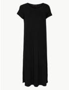 Marks & Spencer Curve Short Sleeve Column Maxi Dress Black
