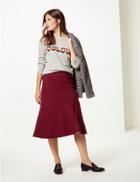 Marks & Spencer Midi Skirt Burgundy