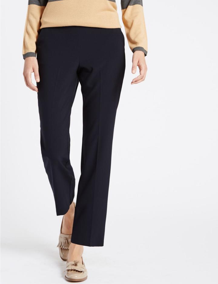 Marks & Spencer Straight Leg Trousers Navy