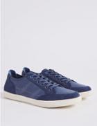 Marks & Spencer Canvas Lace-up Trainers Dusty Blue
