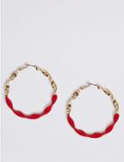 Marks & Spencer Whirl Round Hoop Earrings Red Mix