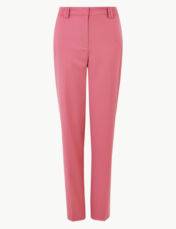 Marks & Spencer Freya Relaxed Straight Leg Trousers Pink