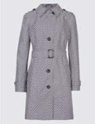 Marks & Spencer Printed Trench Coat With Stormwear&trade; Navy Mix
