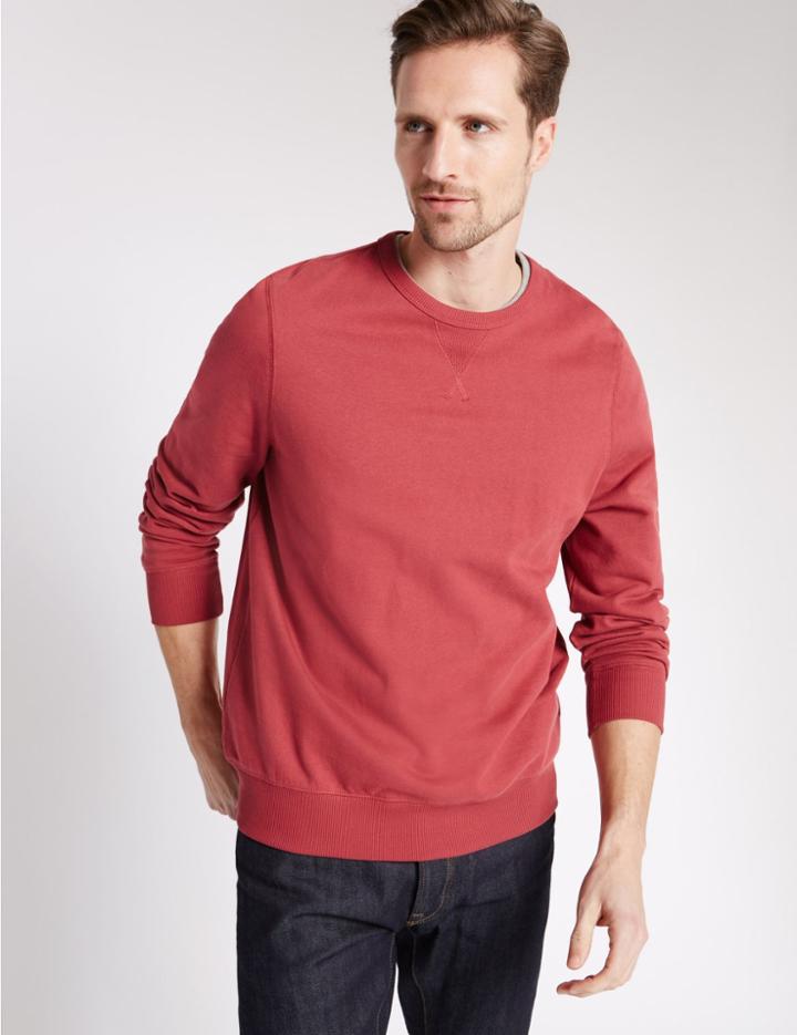 Marks & Spencer Crew Neck Sweatshirt Red
