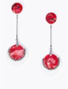 Marks & Spencer Disc Drop Earrings Red Mix