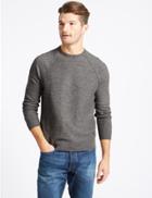 Marks & Spencer Pure Cotton Textured Jumper Mid Grey