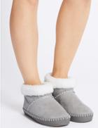 Marks & Spencer Fur Slipper Boots Grey