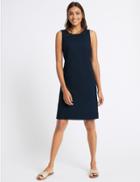 Marks & Spencer Linen Blend Fuller Bust Tunic Dress Navy