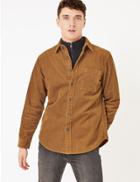 Marks & Spencer Pure Cotton Corduroy Overshirt Tobacco