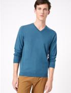 Marks & Spencer Extra Fine Merino Wool V-neck Jumper Blue
