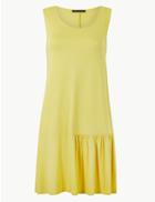 Marks & Spencer Pleated Jersey Slip Beach Dress Yellow
