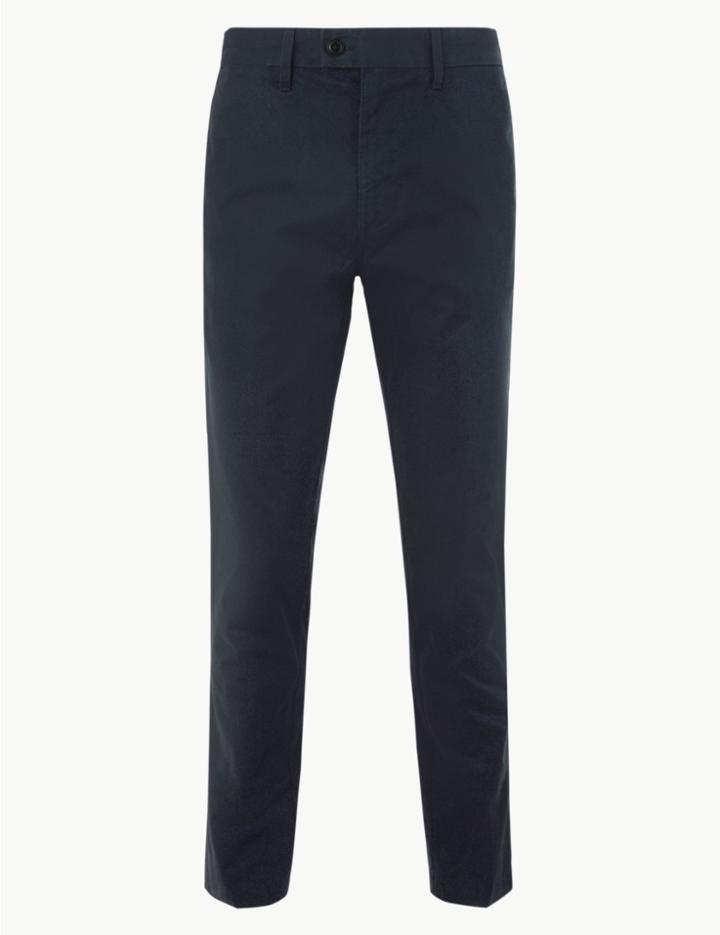 Marks & Spencer Regular Fit Cotton Chinos Navy