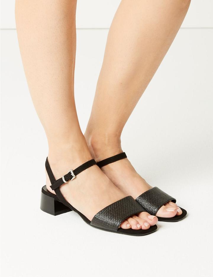Marks & Spencer Ankle Strap Sandals Black Mix