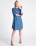 Marks & Spencer Denim Tencel 2 Pocket Dress Blue