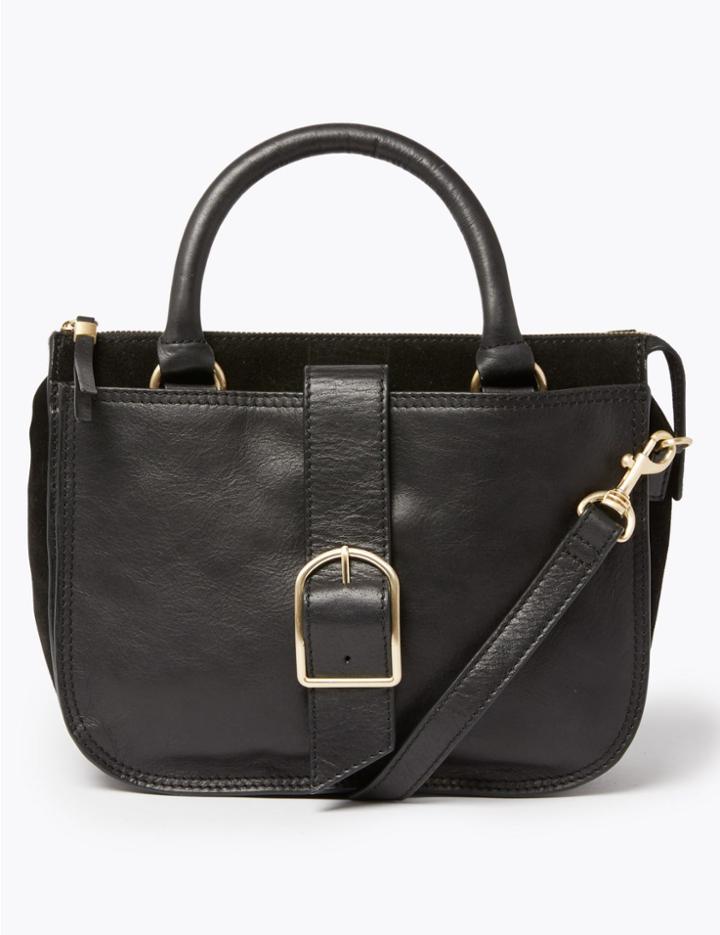 Marks & Spencer Heritage Leather Saddle Bag Black