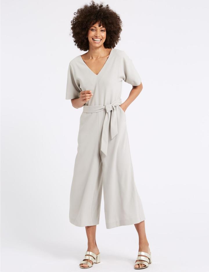 Marks & Spencer Kimono Half Sleeve Jumpsuit Light Grey