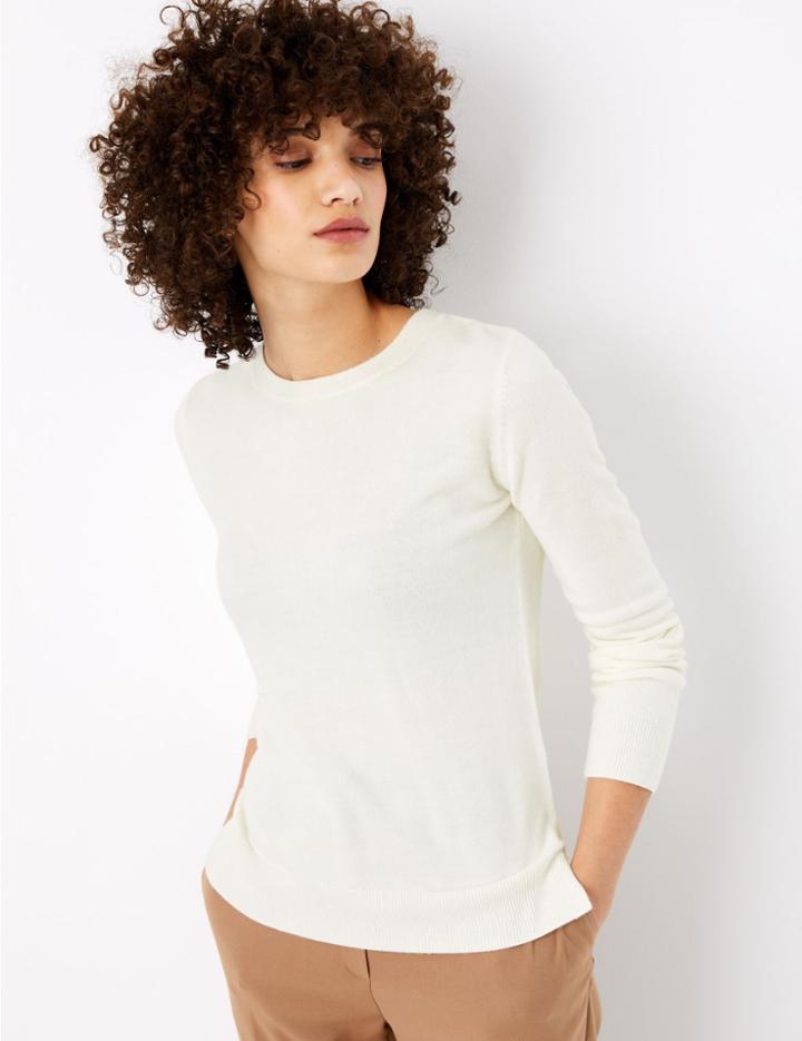Marks & Spencer Cashmilon&trade; Crew Neck Jumper Cream
