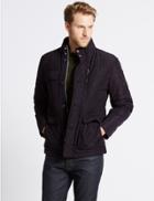 Marks & Spencer Quilted Padded Jacket With Stormwear&trade; Dark Navy