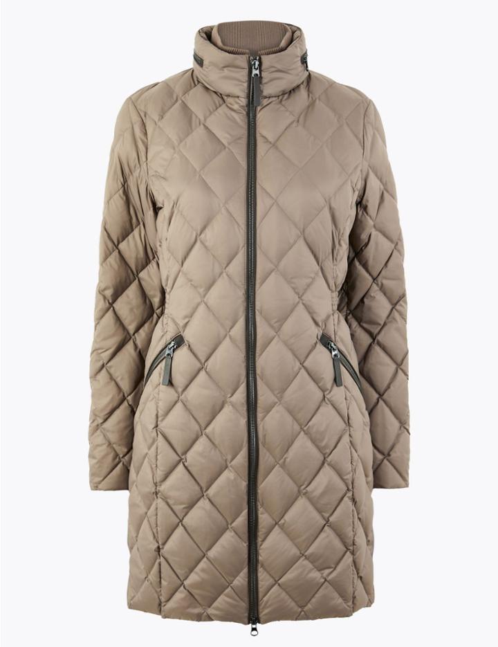 Marks & Spencer Quilted & Padded Coat Mocha