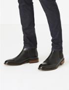 Marks & Spencer Wide Fit Leather Dainite Chelsea Boots Black