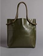 Marks & Spencer Leather Shopper Bag Khaki